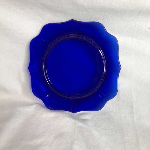 Imperial Glass Cobalt Blue Dish Plate Butter Base Vintage 1950s - Picture 1 of 7